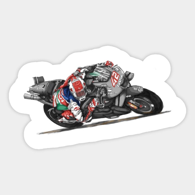 Drawing/Sketching MotoGP Team No 42 Sticker by Roza@Artpage